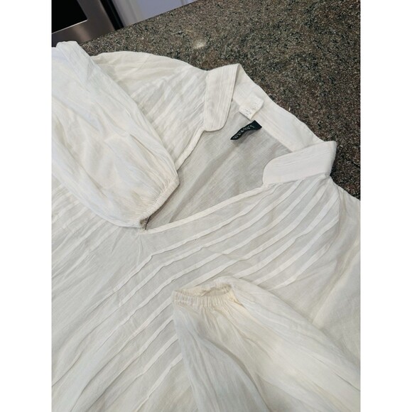 Lauren Ralph Lauren gauzy tunic cover M Womens 3/4 Down Semi Sheer knee lenght - Picture 11 of 12